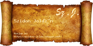 Szidon Jolán névjegykártya